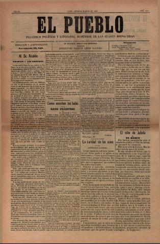 'El Pueblo : periódico político y literario, defensor de las clases jornaleras' - Año 7 Número 310 - 1899 junio 8