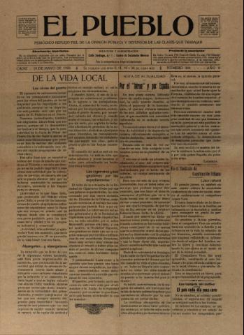 'El Pueblo : periódico político y literario, defensor de las clases jornaleras' - Año 5 Número 204 - 1920 mayo 19
