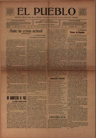 'El Pueblo : periódico político y literario, defensor de las clases jornaleras' - Año 6 Número 258 - 1921 julio 11