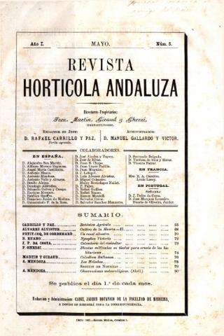 'Revista hortícola andaluza' - Año 1 Número 5 - 1881 mayo 1