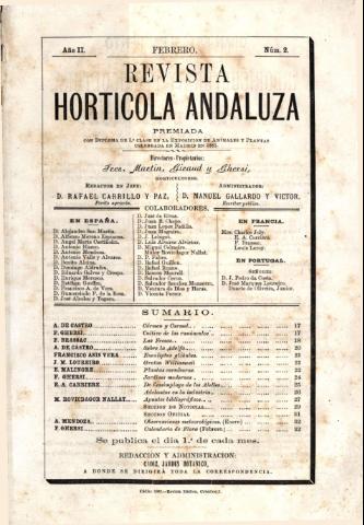 'Revista hortícola andaluza' - Año 2 Número 2 - 1882 febrero 1