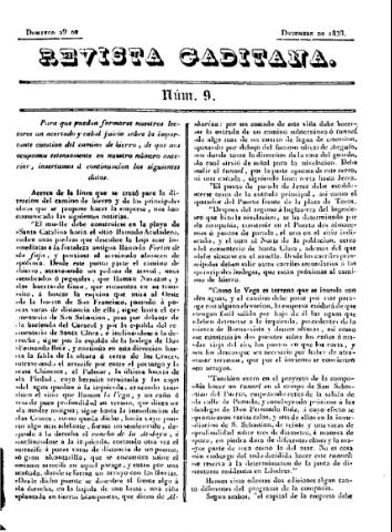 'Revista gaditana  : Periódico popular' - Número 9 - 1839 diciembre 29