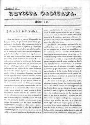 'Revista gaditana  : Periódico popular' - Número 10 - 1840 enero 5