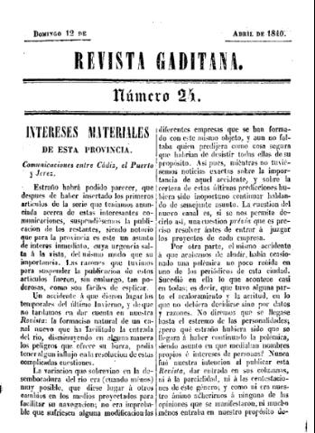 'Revista gaditana  : Periódico popular' - Número 24 - 1840 abril 12
