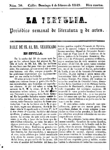 'La Tertulia periódico semanal de literatura y de artes' - Número 30 - 1849 febrero 4