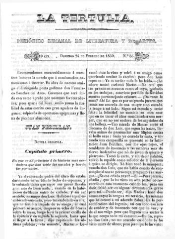 'La Tertulia periódico semanal de literatura y de artes' - Número 85 - 1850 febrero 24