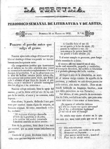 'La Tertulia periódico semanal de literatura y de artes' - Número 91 - 1850 marzo 24