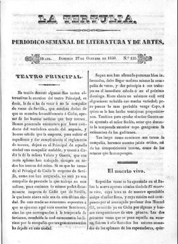 'La Tertulia periódico semanal de literatura y de artes' - Número 120 - 1850 octubre 27