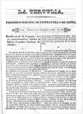 'La Tertulia periódico semanal de literatura y de artes' - Número 120 - 1850 noviembre 3