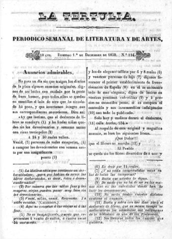 'La Tertulia periódico semanal de literatura y de artes' - Número 124 - 1850 diciembre 1
