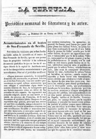 'La Tertulia periódico semanal de literatura y de artes' - Número 130 - 1851 enero 19
