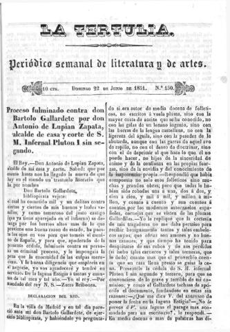 'La Tertulia periódico semanal de literatura y de artes' - Número 150 - 1851 junio 22