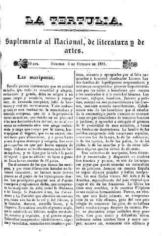 'La Tertulia periódico semanal de literatura y de artes' - 1851 octubre 5