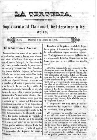 'La Tertulia periódico semanal de literatura y de artes' - 1852 enero 4