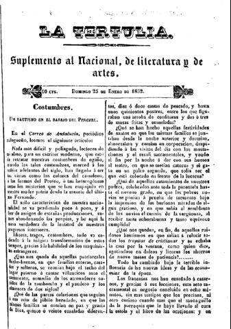 'La Tertulia periódico semanal de literatura y de artes' - 1852 enero 25