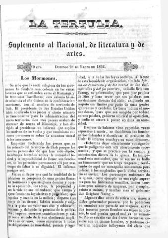 'La Tertulia periódico semanal de literatura y de artes' - 1852 marzo 28