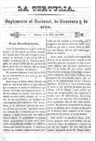 'La Tertulia periódico semanal de literatura y de artes' - 1852 mayo 2