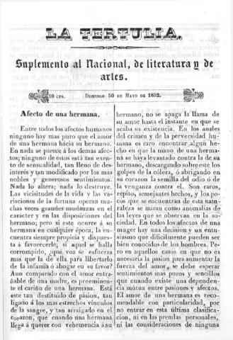 'La Tertulia periódico semanal de literatura y de artes' - 1852 mayo 30
