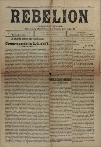 'Rebelión' - Año 1 Número 4 - 1919 diciembre 6
