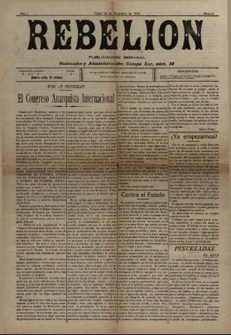 'Rebelión' - Año 1 Número 6 - 1919 diciembre 20