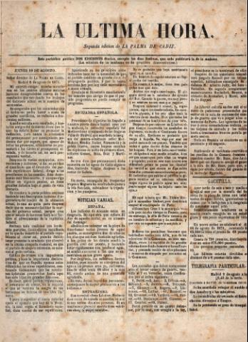 'La Última hora' - 1871 agosto 10