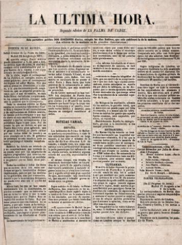 'La Última hora' - 1871 agosto 18