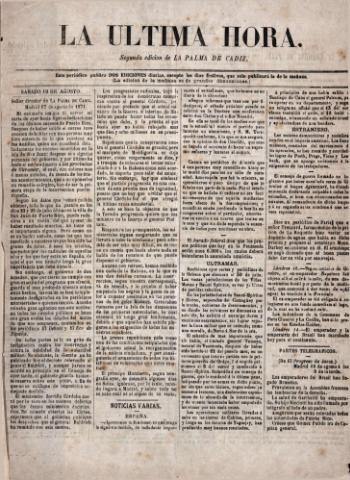 'La Última hora' - 1871 agosto 19