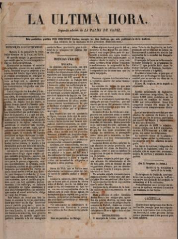'La Última hora' - 1871 septiembre 6