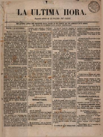 'La Última hora' - 1871 septiembre 7