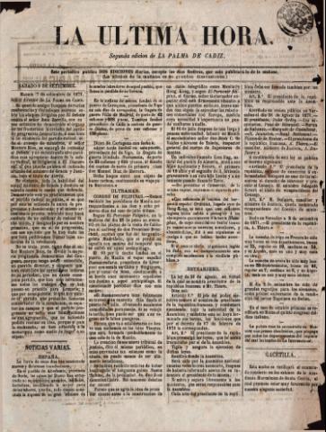 'La Última hora' - 1871 septiembre 9