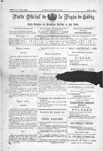 'Parte Oficial de la Vígia' - Época 4 Año 32 Número 11031 - 1921 abril 2