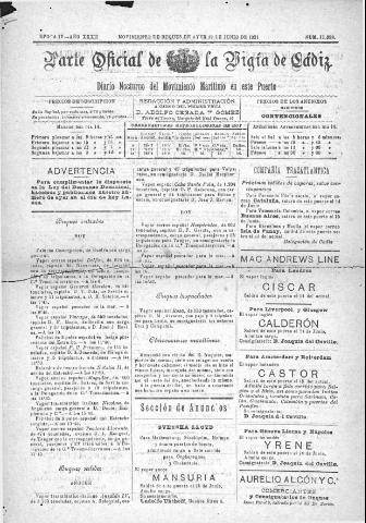 'Parte Oficial de la Vígia' - Época 4 Año 32 Número 11098 - 1921 junio 12