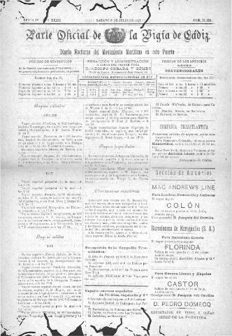 'Parte Oficial de la Vígia' - Época 4 Año 32 Número 11124 - 1921 julio 9