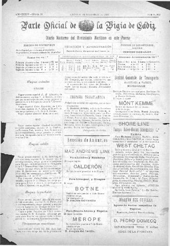 'Parte Oficial de la Vígia' - Época 4 Año 34 Número 11830 - 1923 diciembre 31