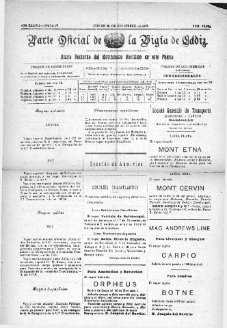 'Parte Oficial de la Vígia' - Época 4 Año 37 Número 12806 - 1926 noviembre 25