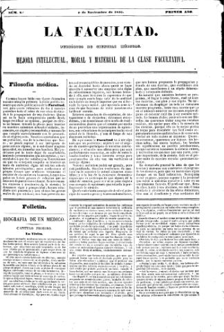 'La Facultad :  periódico de ciencias médicas.' - Año 1 Número 2 - 1845 noviembre 9
