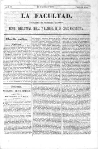 'La Facultad :  periódico de ciencias médicas.' - Año 1 Número 39 - 1846 julio 12