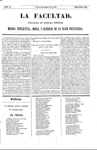 'La Facultad :  periódico de ciencias médicas.' - Año 2 Número 56 - 1846 noviembre 19