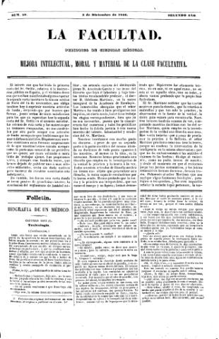 'La Facultad :  periódico de ciencias médicas.' - Año 2 Número 58 - 1846 diciembre 3