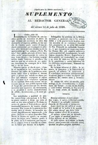 'El Redactor general' - 1820 julio 14