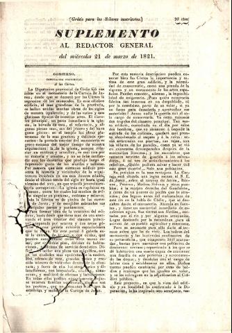 'El Redactor general' - 1821 marzo 21