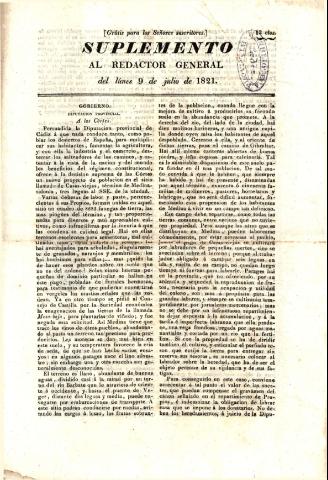 'El Redactor general' - 1821 julio 09