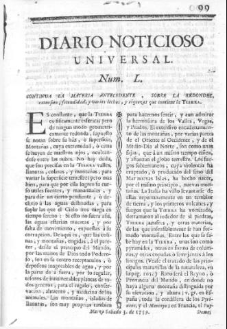 'Diario noticioso, curioso, erudito y comercial público y económico' - Número 50 - 1759 marzo 3