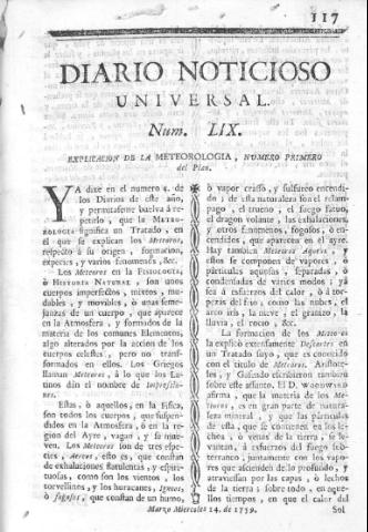 'Diario noticioso, curioso, erudito y comercial público y económico' - Número 59 - 1759 marzo 14