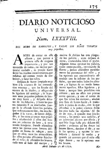'Diario noticioso, curioso, erudito y comercial público y económico' - Número 88 - 1759 abril 21