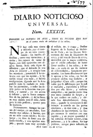 'Diario noticioso, curioso, erudito y comercial público y económico' - Número 89 - 1759 abril 23