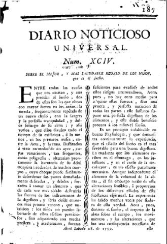 'Diario noticioso, curioso, erudito y comercial público y económico' - Número 94 - 1759 abril 28