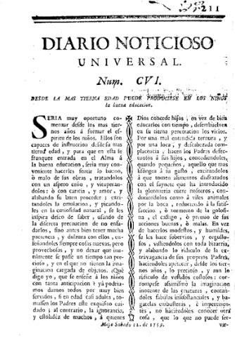 'Diario noticioso, curioso, erudito y comercial público y económico' - Número 106 - 1759 mayo 12