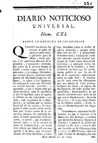 'Diario noticioso, curioso, erudito y comercial público y económico' - Número 111 - 1759 mayo 19