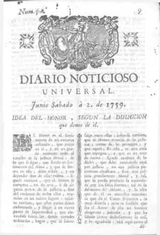 'Diario noticioso, curioso, erudito y comercial público y económico' - Número 5 - 1759 junio 2